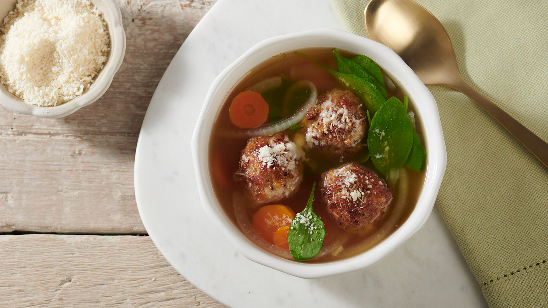 Italian Meatball & Spinach Soup