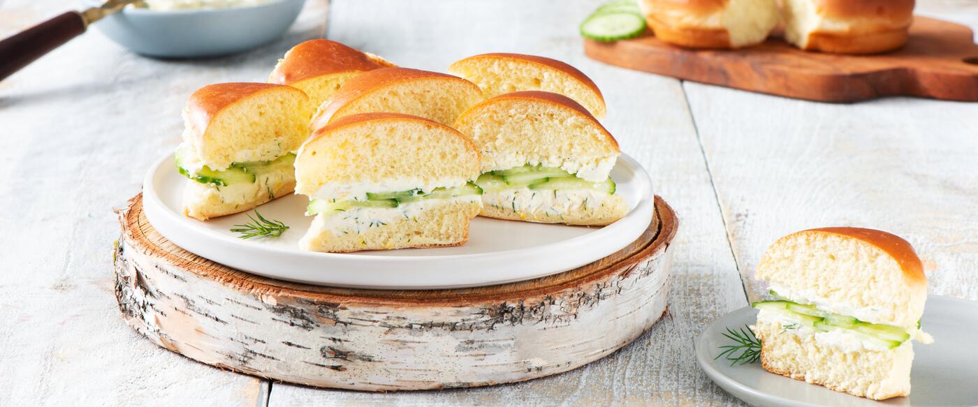 Cucumber and Dill Brioche Finger Sandwiches