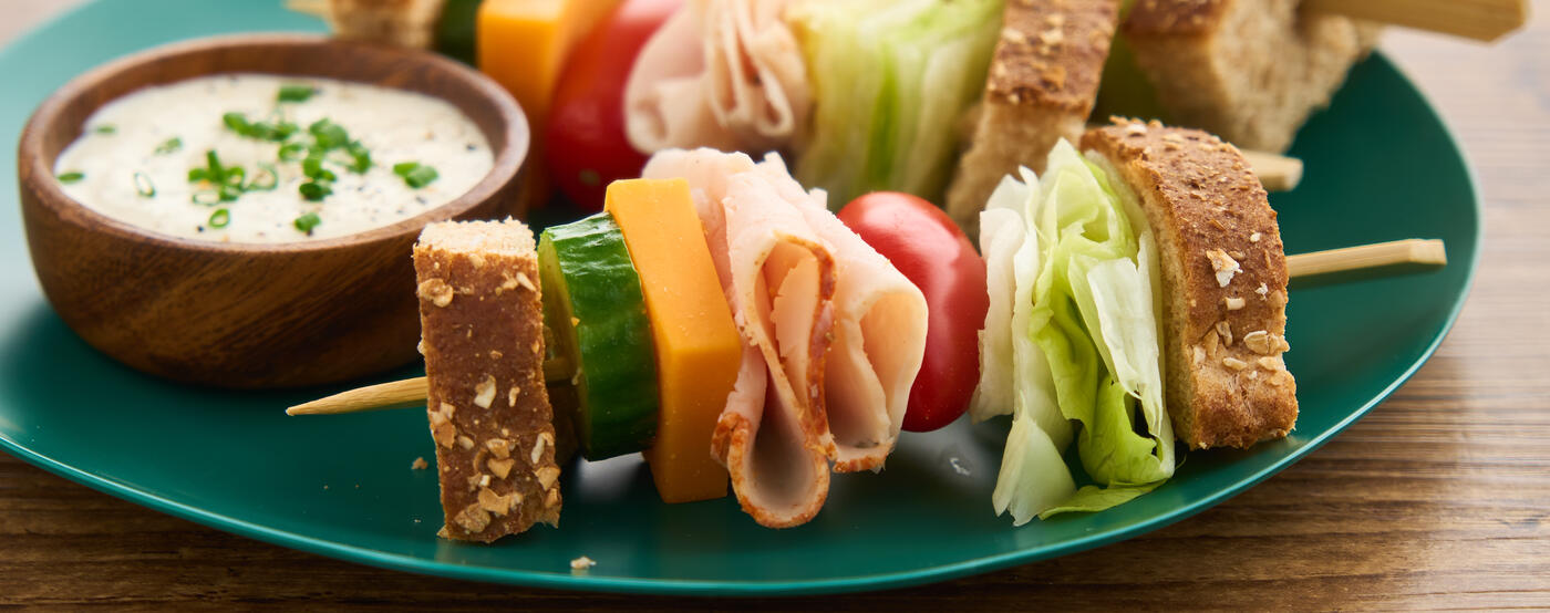 Easy Turkey Sandwich Skewers