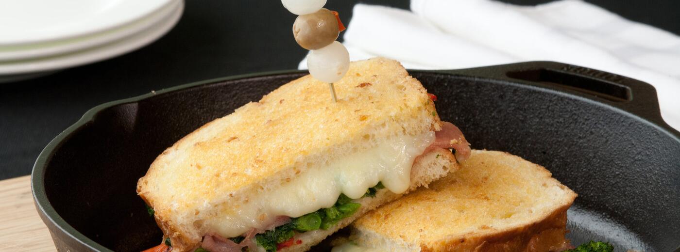 Elevated Pan-grilled Sandwich with Prosciutto and Provolone