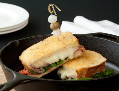 Elevated Pan-grilled Sandwich with Prosciutto and Provolone